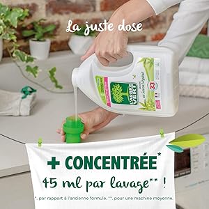 L'Arbre Vert Ecolabel Laundry Detergent Vegetable Soap - Hypoallergenic - 67 Washes - 94% Natural Ingredients - 3.015L