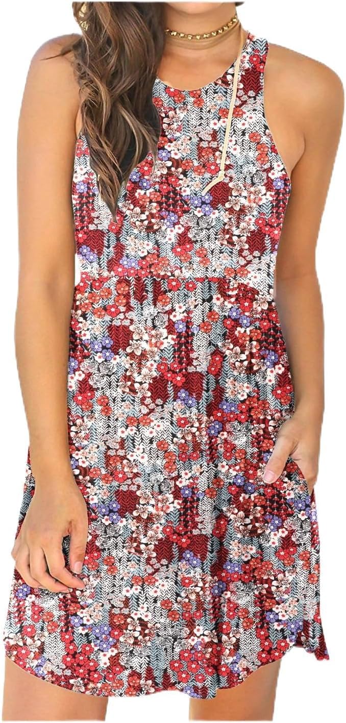 HiMONE Vacation Dresses for Women 2025 Summer Dress Women's Casual Sundresses Casual Beach Petite Sun Dress XS-2XL