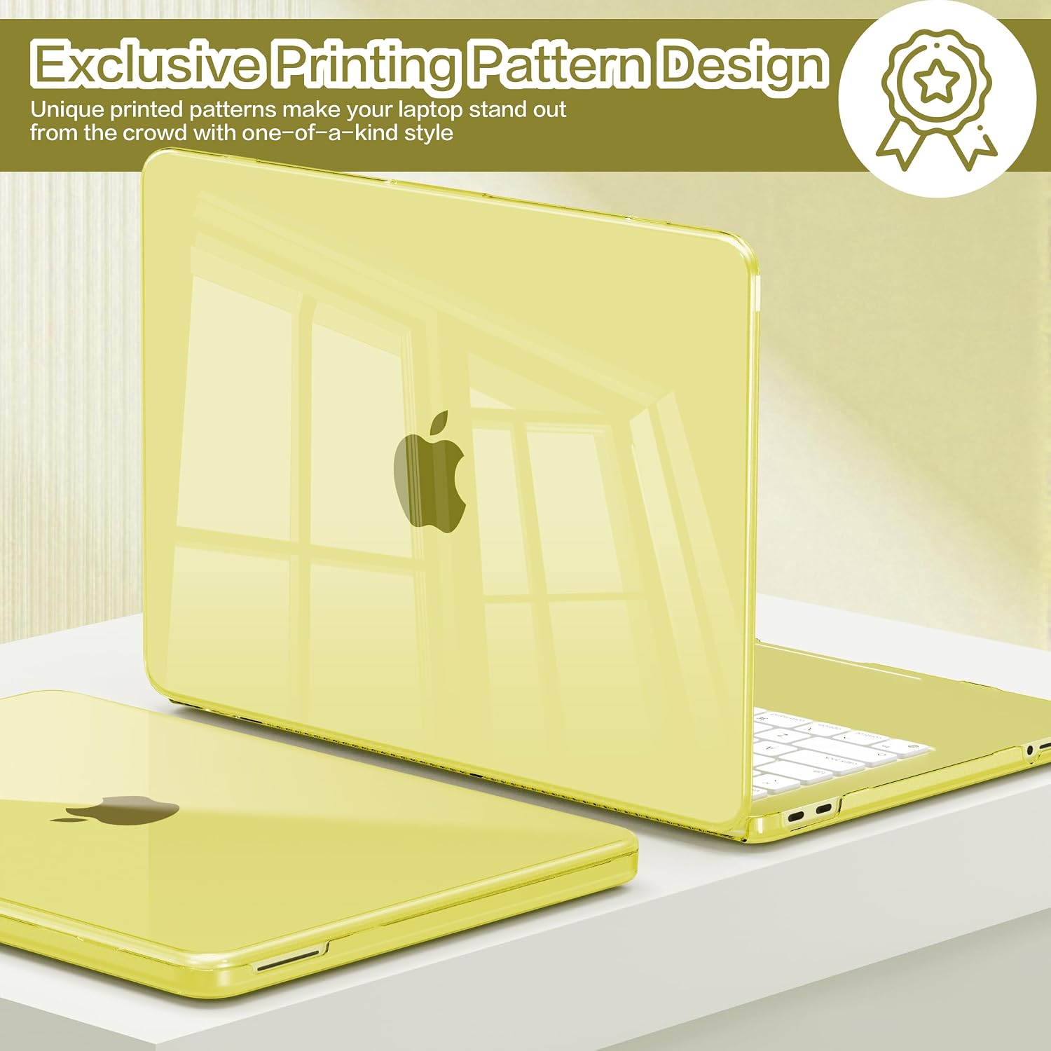 Teryeefi for MacBook Neo 13 Case A3404 Model 2026 Release (A18 Pro Chip), Laptop Protective Hard Shell Cover & Keyboard Cover & Type C Adapter - Crystal Citrus image 4