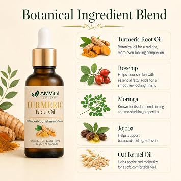 AMVital Turmeric Cream & Face Oil Skincare Bundle