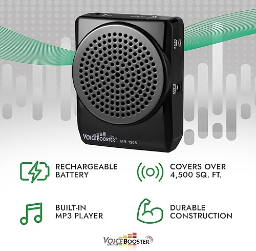 Vista 11 de Voicebooster Speak Out Amplificador de voz personal – Altavoz portátil recargable con micrófono con cable para profesores, guía turístico