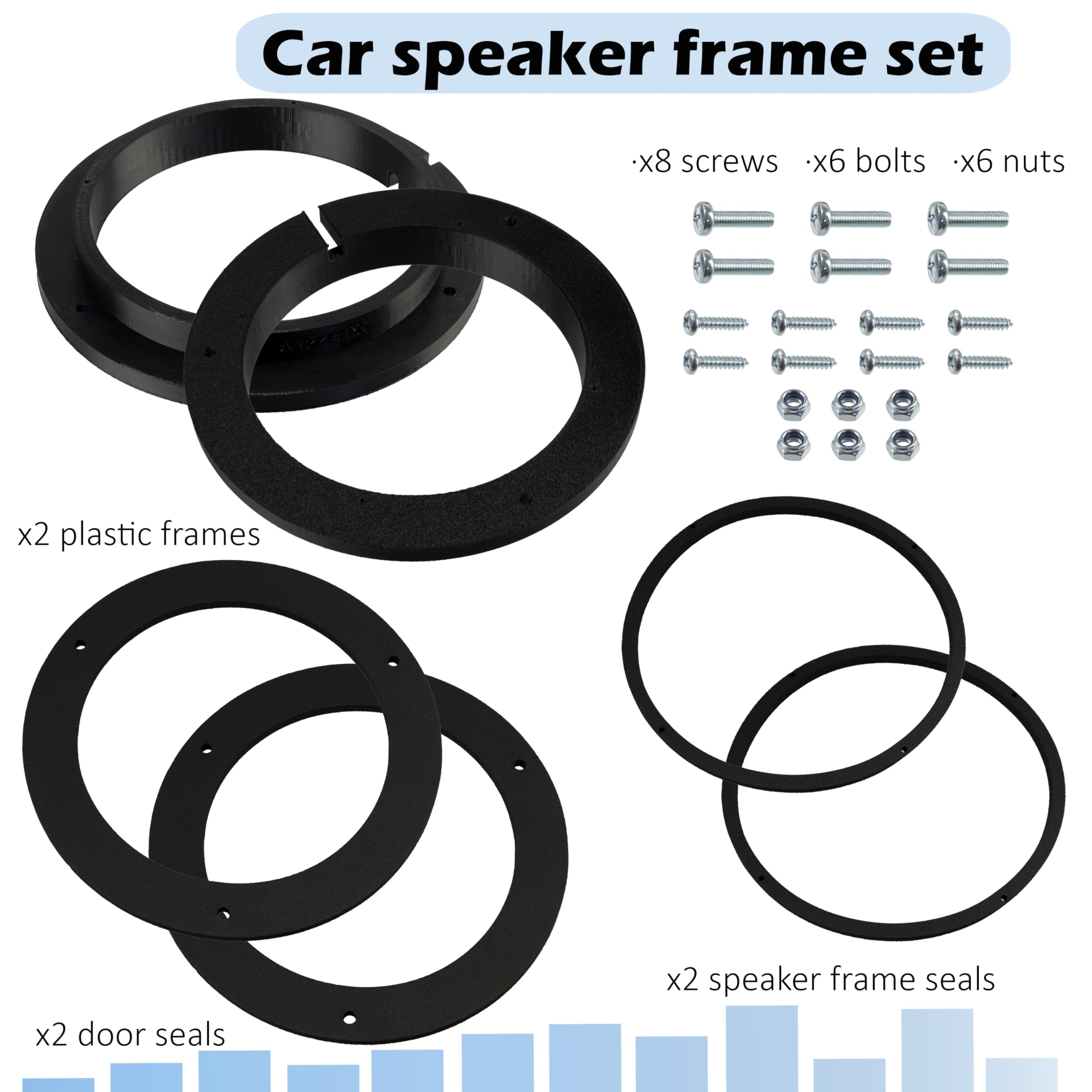 Aerzetix Set di 2 adattatori per altoparlanti Ø165 mm compatibile con Ford Mondeo Mk4 (BA7) / Mercedes A-class W169 / B-class T245