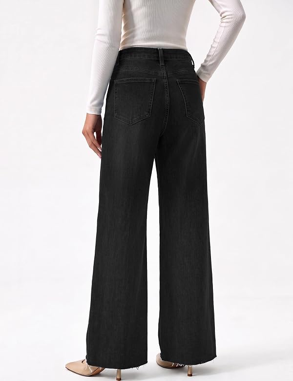 YUCOLEN Women's Wide Leg Jeans Baggy High Waisted Stretchy Y2K Denim Pants by YUCOLEN - Used condition - Image 5