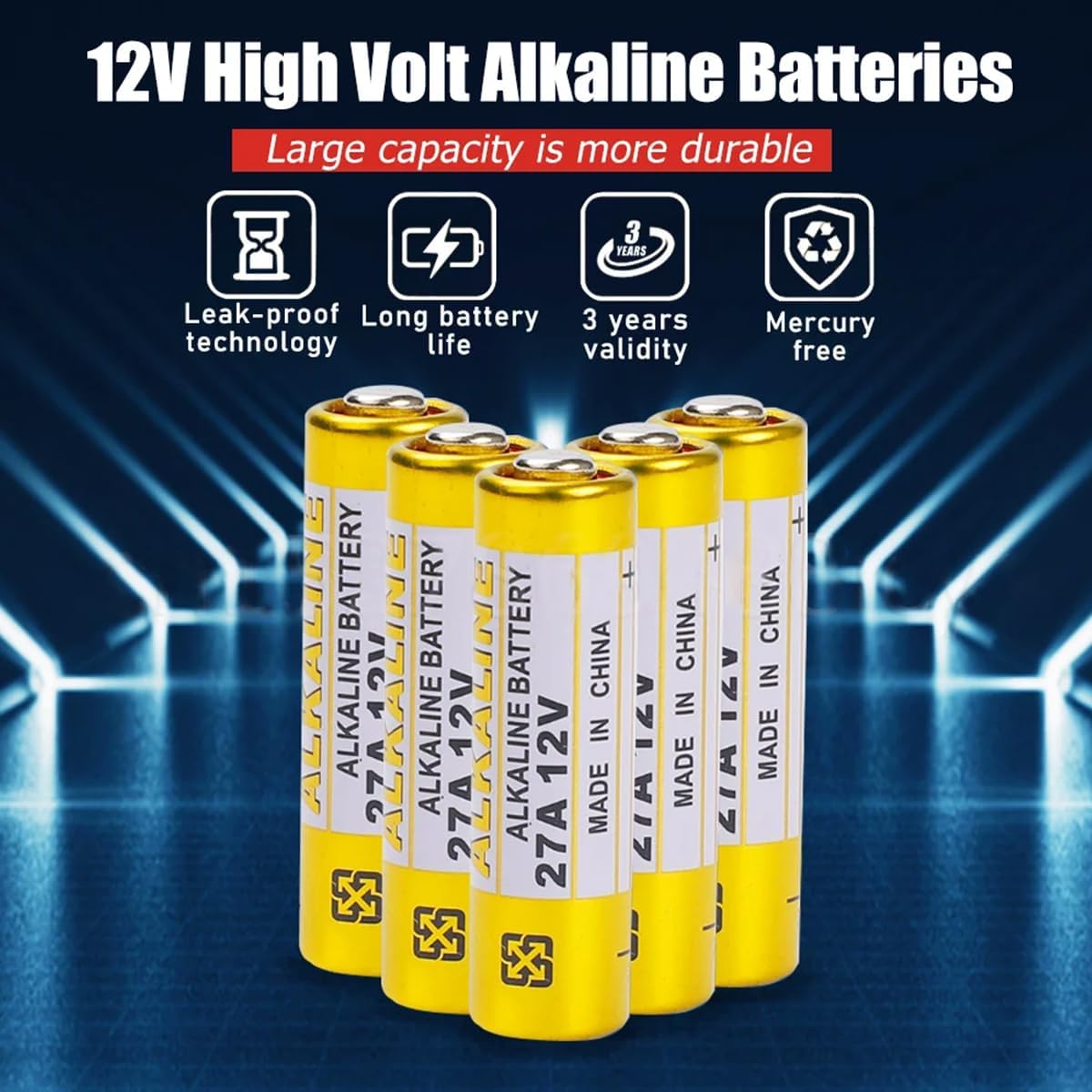 CPANCELL 27A 12V Alkaline Batteries A27S MN27 L828 A27 12Volts Battery 5PCS