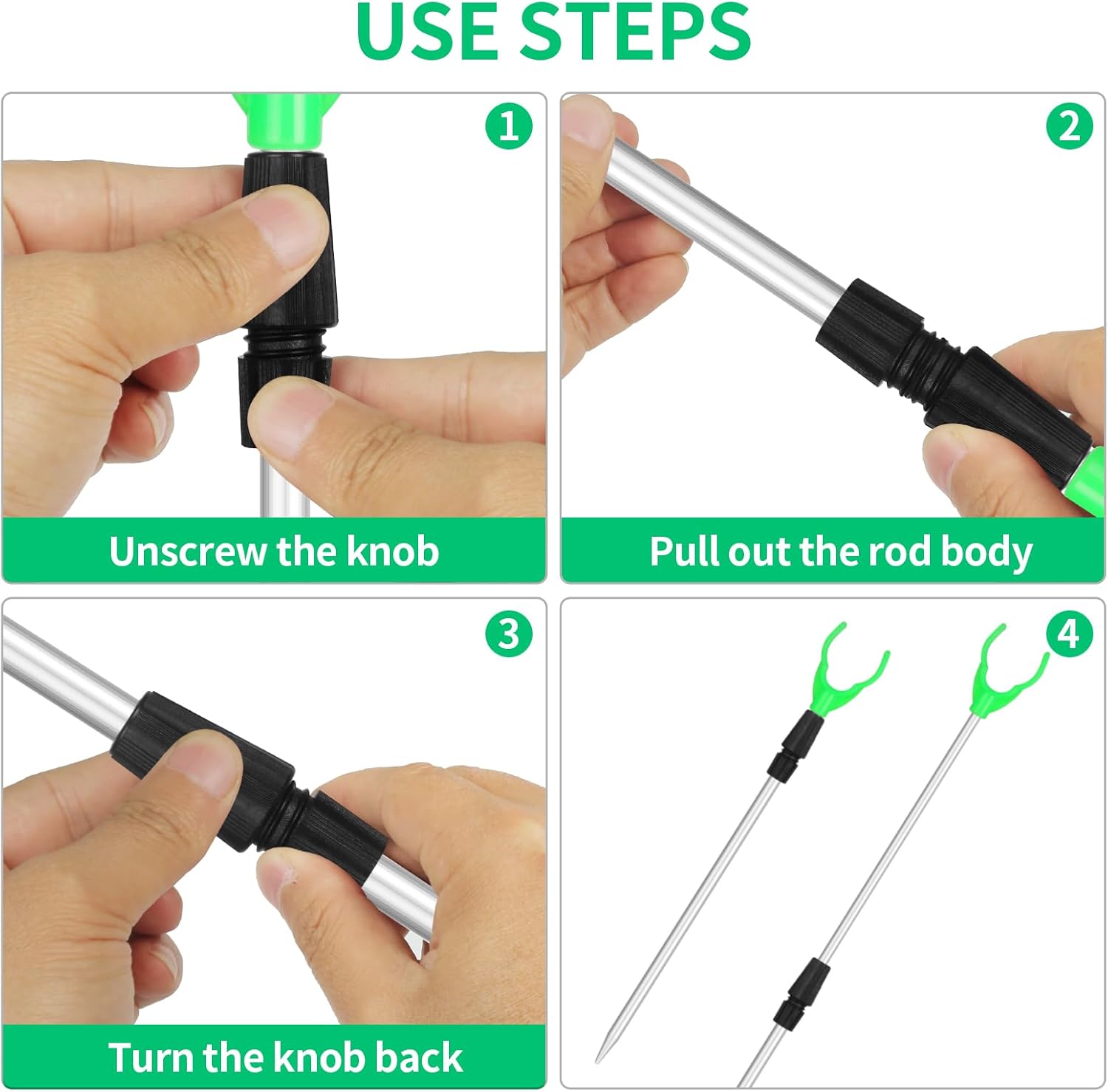 Fishing Rod Holder for Ground: 6pcs Extendable Telescopic Fishing Pole Holders for Bank Ground Sand with 12 Alarm Bells