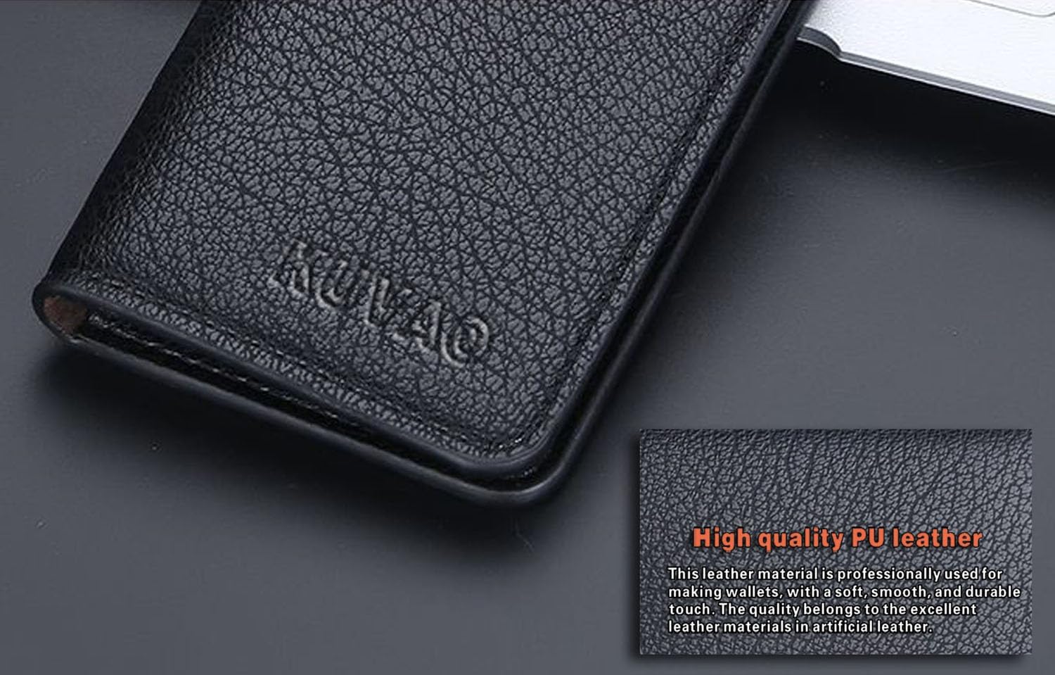Slim Thin Credit Card Holder,Soft and delicate PU leather,minimalist wallet for Men & Women,Multiple Card Slots Simple Thin Wallet (Black)
