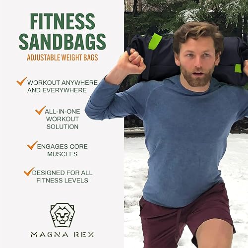 Miniatura 7 de Sandbags for Working Out - 50 to 90 lbs - Adjustable Heavy Duty Equipment for Weight Training - 1 Outer, 3 Inner Sandbags - Portable Tough Workout -