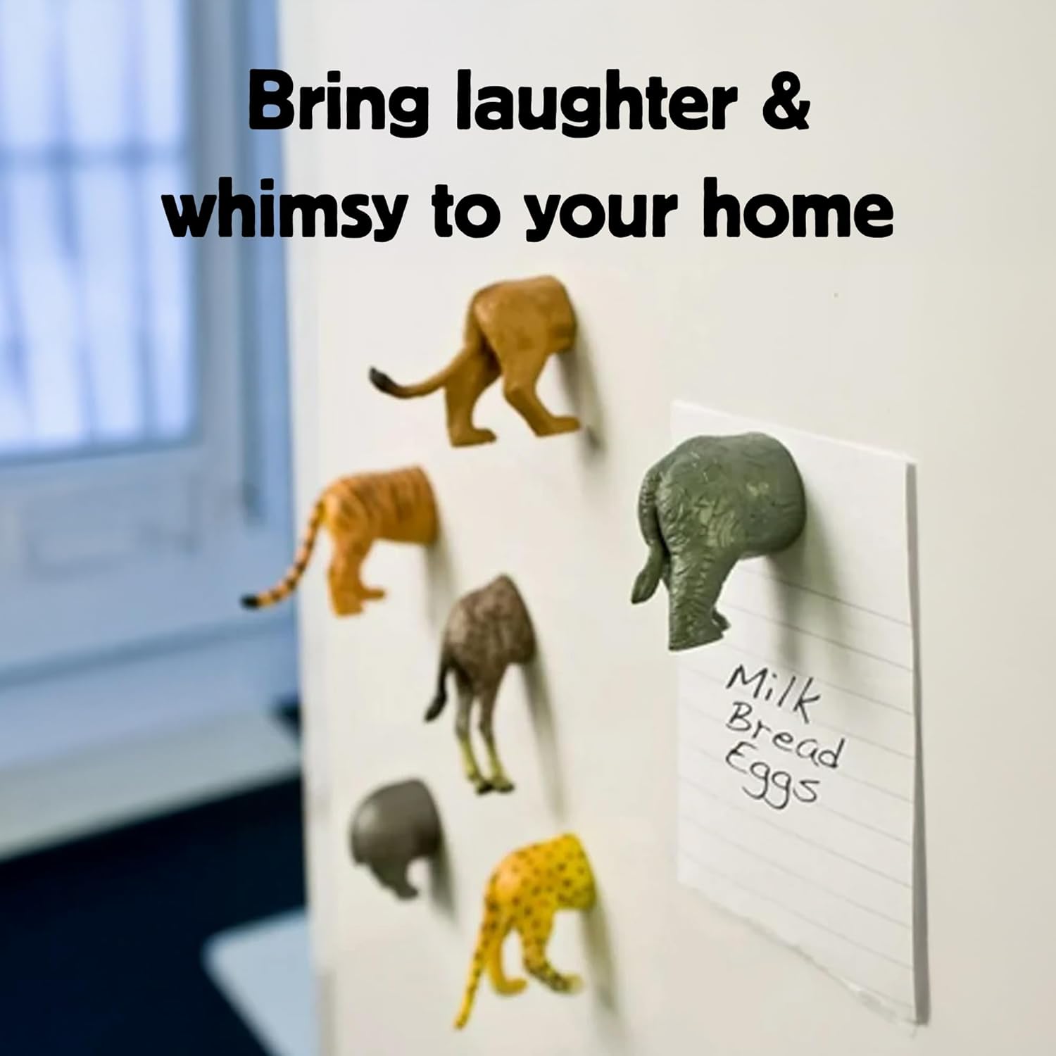 Kikkerland Safari Butt Magnet Set of Six – Fun Decor for Home, Office, & Classroom – Gifts for Holidays & Events