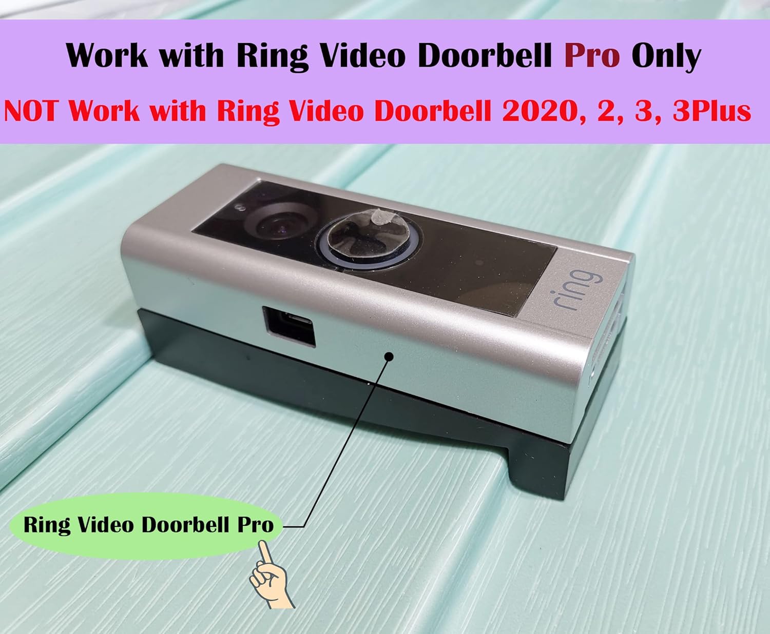 Vinyl Siding Mount Compatible with R-ing Video Doorbell Pro, [Only for Pro Version] (4" Standard Vinyl Siding Only,Not for Dutchlap Siding)