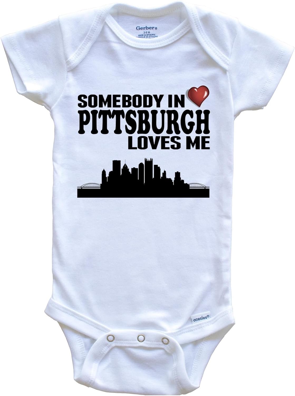 Somebody in Pittsburgh Loves Me One Piece Baby Bodysuit