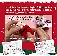 Vista 3 de Honkdtyun Crochet Kit for Beginner,Three Patterns-Santa Claus, Christmas Deer, and Children.Knitting Kit for Adult Kids with Step-by-Step Video