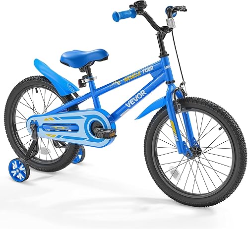 VEVOR Bicicleta para Niños, 14/16/18 Pulgadas Bicicleta Infantil Estilo BMX, Ruedas de Entrenamiento Incluidas, Resistente y Fácil de Ensamblar,