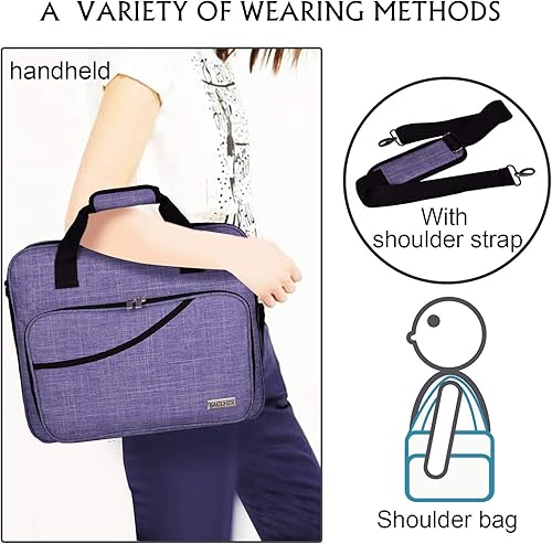 Miniatura 7 de BAGLHER Bolsa organizadora de punto de cruz y bordado, gran almacenamiento portátil para proyectos con 3 compartimentos, funda de transporte para