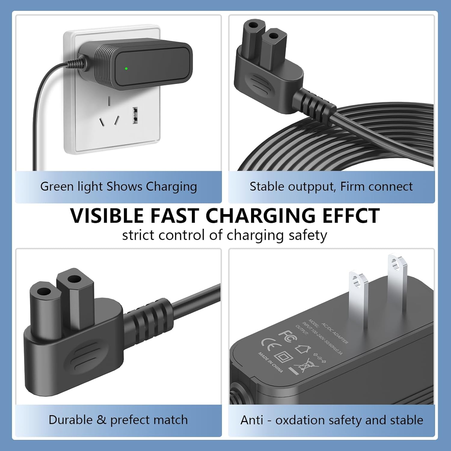 12.6V Charger for Gosvor 10.8V Li-ion Battery Pool Cleaner Compatible with Gosvor LiteVac 800 10.8V Li-ion Battery Robotic Pool Cleaner Adapter Charger