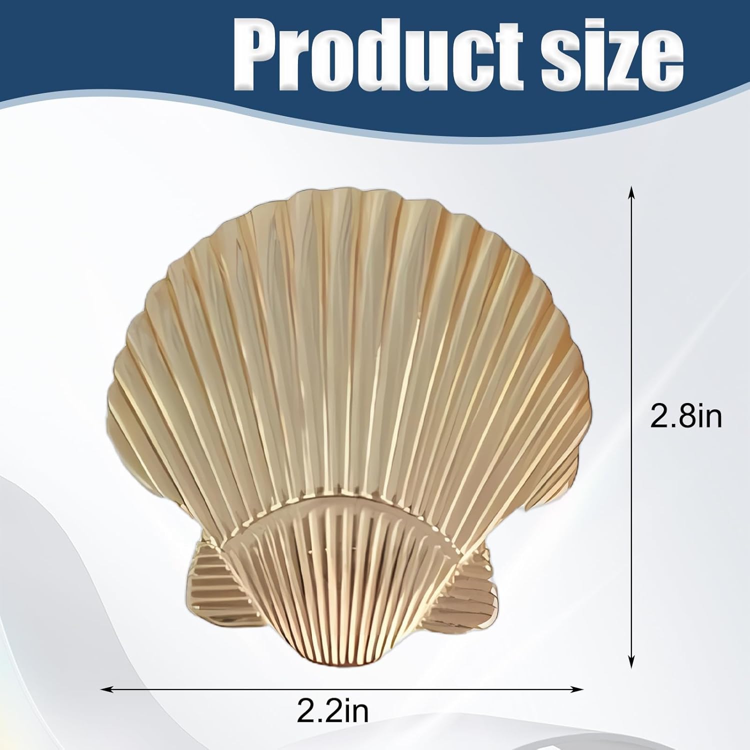 Seashell Cabinet Knobs, Coastal Dresser Knobs, Kitchen Pulls Handles Seashell Drawer Knob for Wardrobe Cupboard Home Decorative Knob Gold 6 PCS