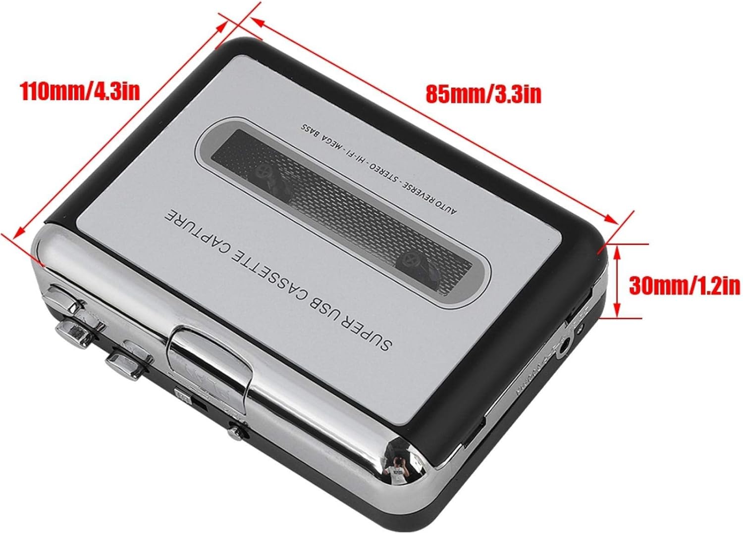 Socobeta Audio Converter Tape to PC Cassette Converter Recorder Digital Audio Music Player with Earphone