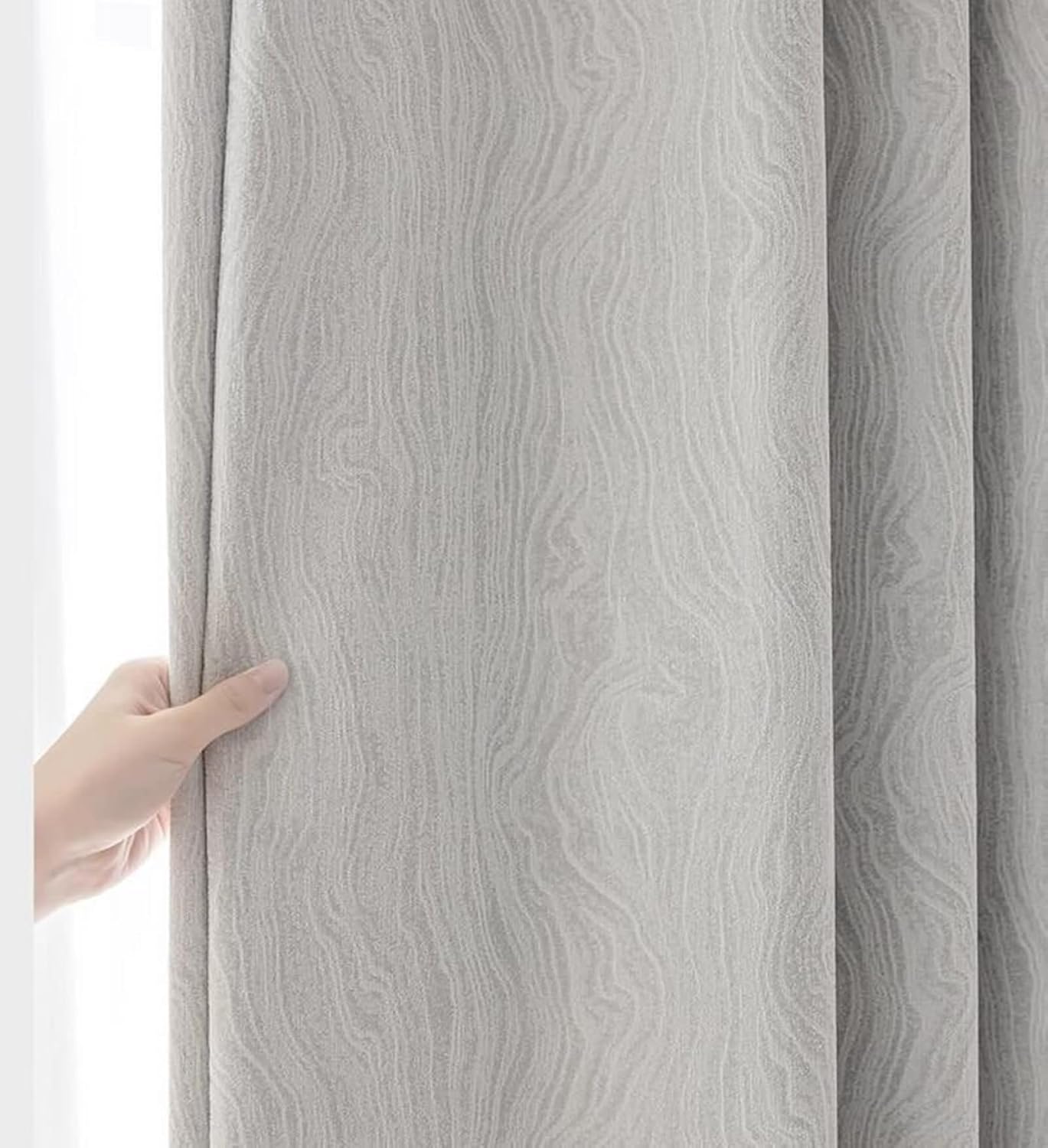 Bedroom Curtains Blackout 2 Piece,2 x 34W x 84H inch,Light Grey Window Curtains Balcony Solid Color Curtain for Kitchen for Grommets