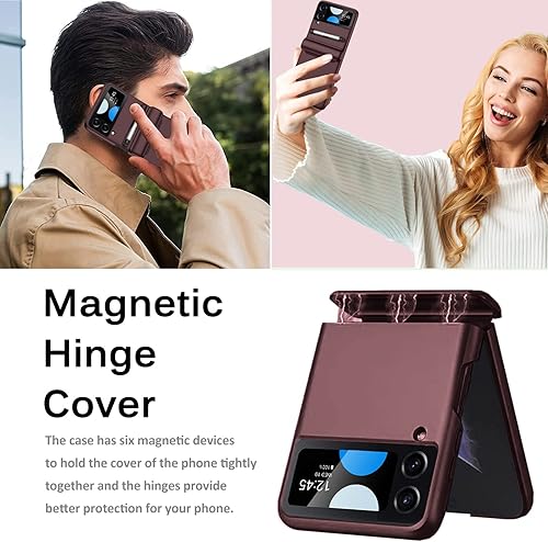 Miniatura 4 de Miimall Funda compatible con Samsung Galaxy Z Flip 4 con S Pen, protección magnética de bisagra todo incluido + protector de pantalla de vidrio