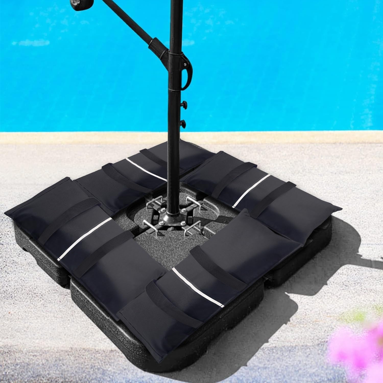Umbrella Base Weight Sand Bags, 2 x 50 LBS Fillable Sand Bag for Umbrella Base, Cantilever Patio Umbrella, Trampoline, Outdoor Garden Backyard Furniture (Without Filler)