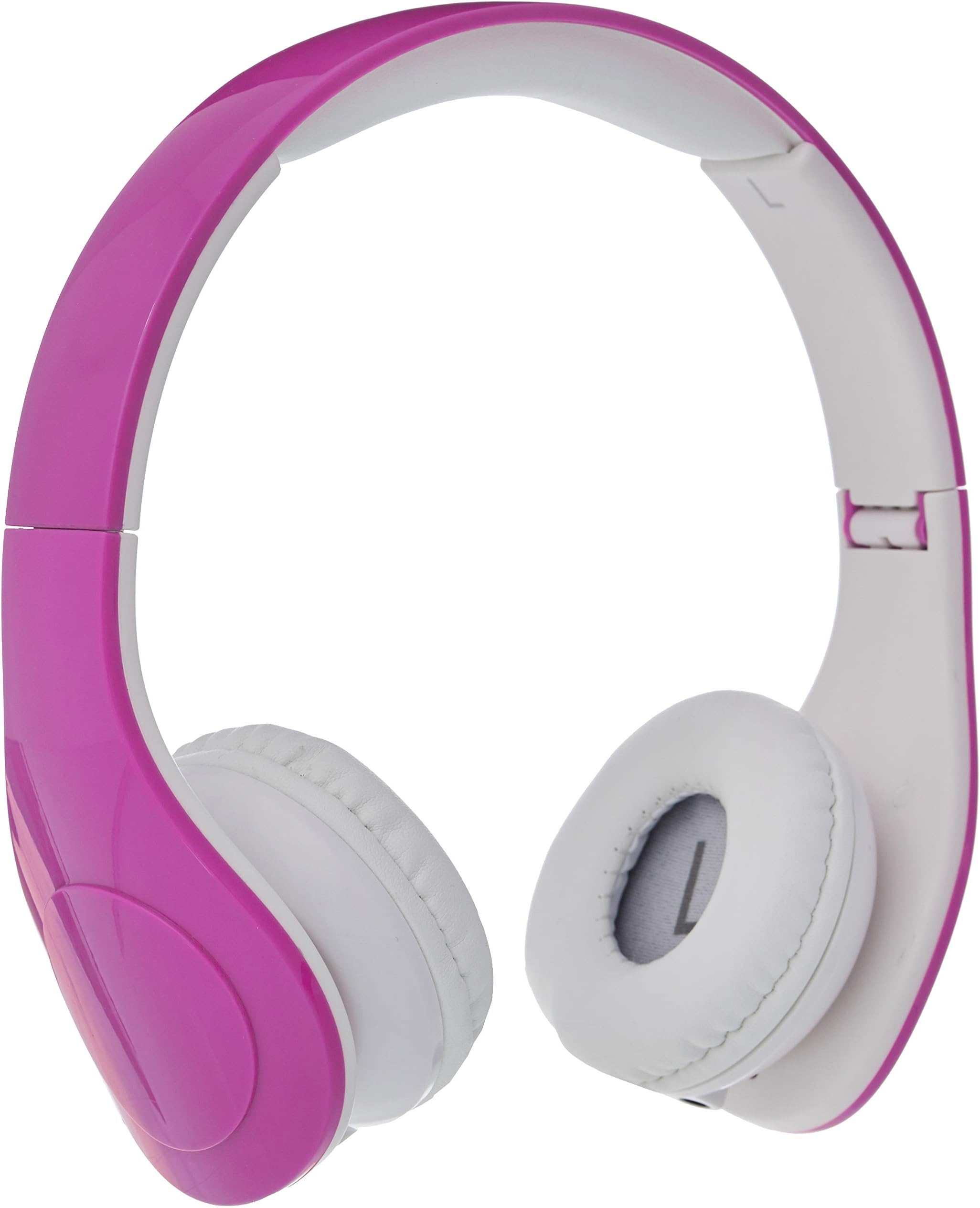 AmazonBasics Volume Limited Wired Over-Ear Headphones for Kids with Two Ports for Sharing, Pink