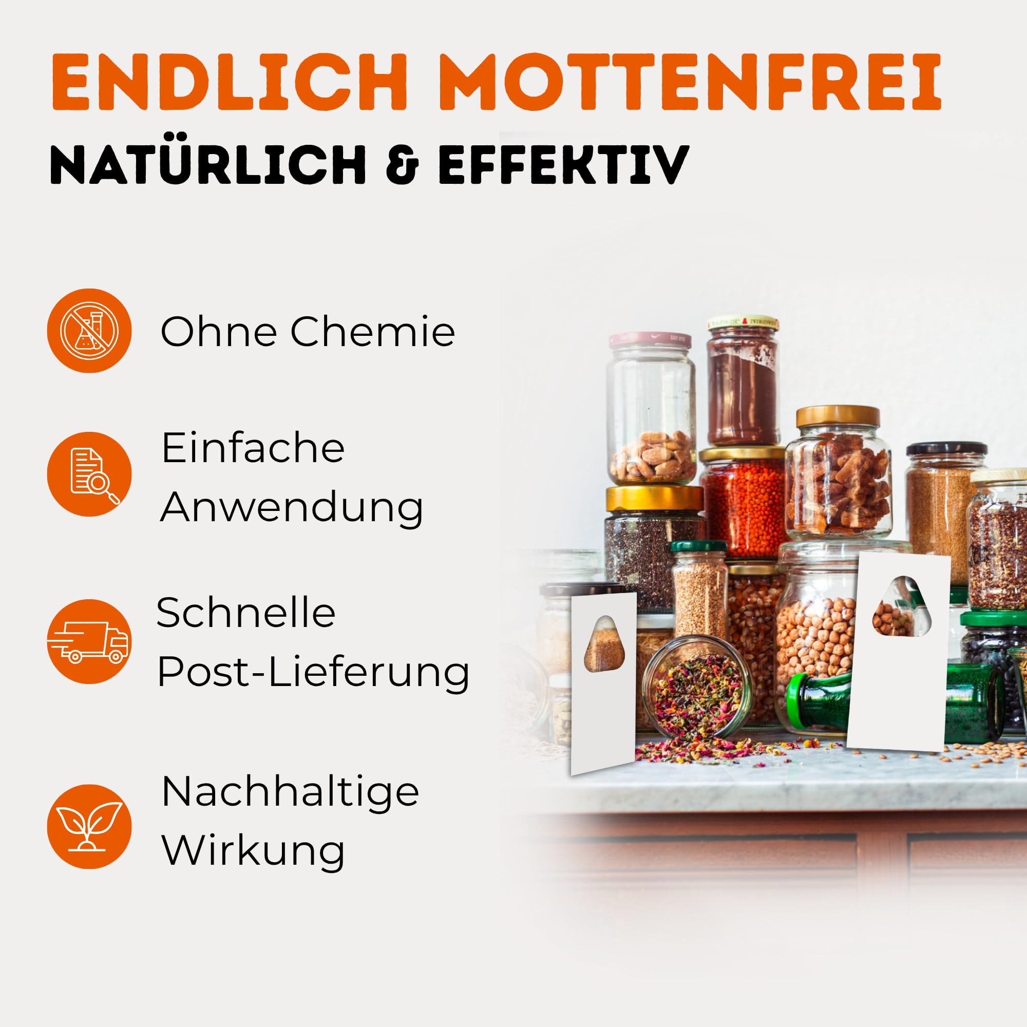 Schlupfwespen gegen Lebensmittelmotten - 20 Karten à 1 Lieferung zur effektiven Bekämpfung - biologische Alternative zur Mottenfalle oder Pheromonfalle