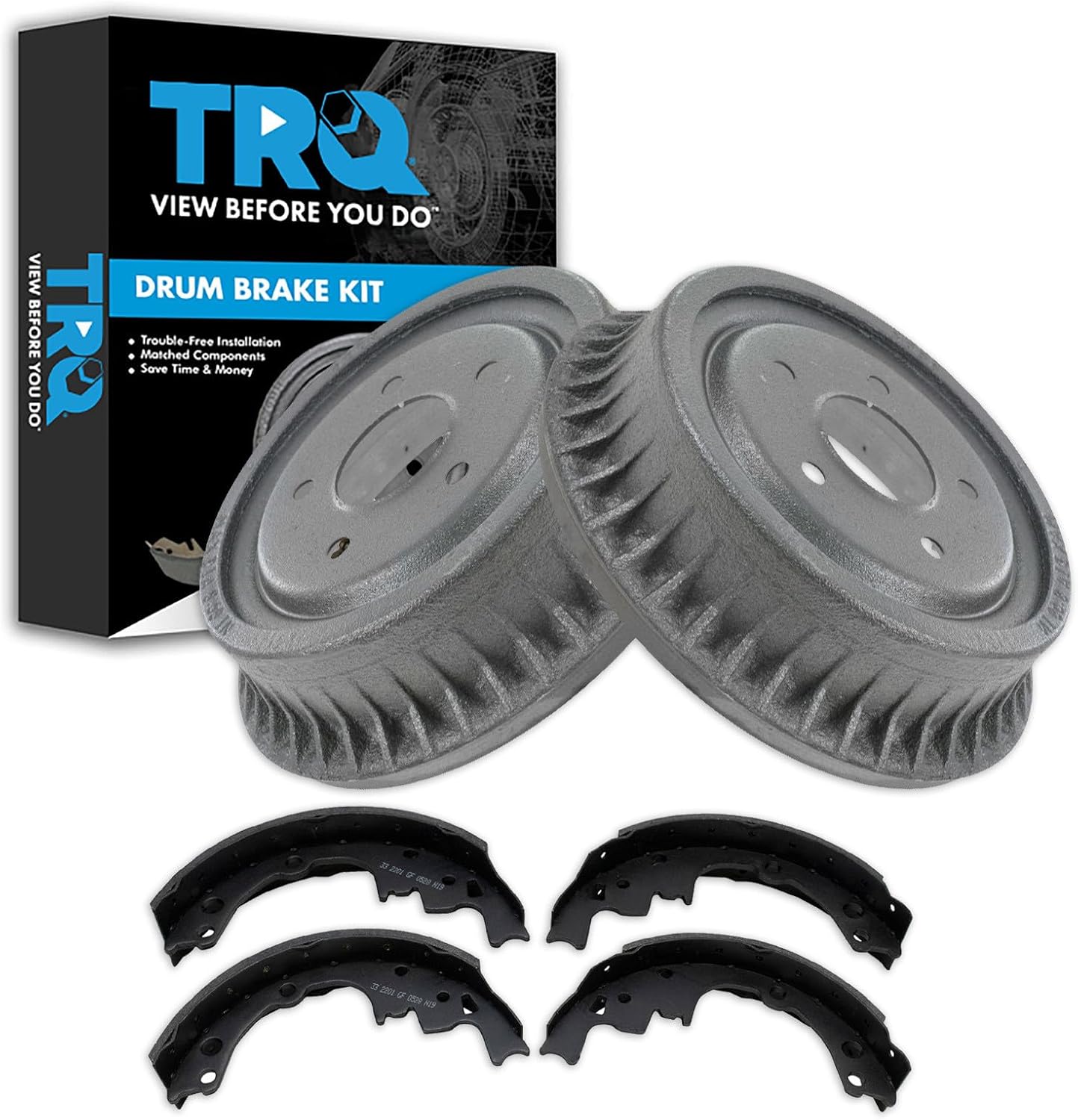 TRQ Car Rear Brake Drum & Shoe Kit Set Left LH & Right RH for Chevy GMC Olds Van SUV