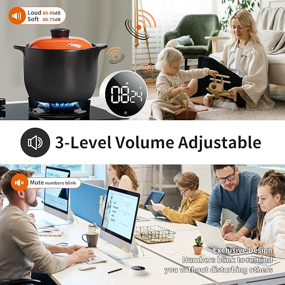 VOCOO Digital LED Kitchen Timer Count Up Countdown Timer for Cooking, Classroom, Home Gym
