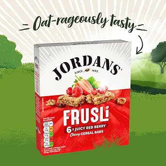 Jordans Juicy Red Berries Frusli Bar - Pack Of 6, 180g
