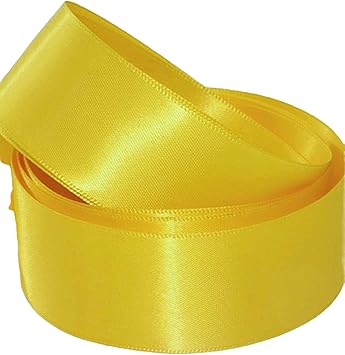 Yellow Satin Ribbon 50mm Wide 5 Meter for Gifts Wrap, Sew, Decorations ...