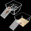 2 Pack Hermit Crab Water Tank, Cage Accessories With Climbing Ramp, Aquarium Salt Water Pool for Small or Medium Habitat Home Transparent