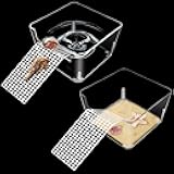 2 Pack Hermit Crab Water Tank, Cage Accessories With Climbing Ramp, Aquarium Salt Water Pool for Small or Medium Habitat Home Transparent