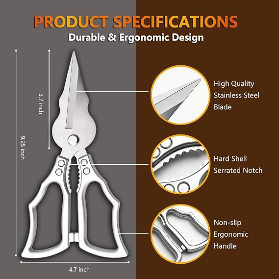 Kitchen Shears Heavy Duty, Stainless Steel Kitchen Scissors