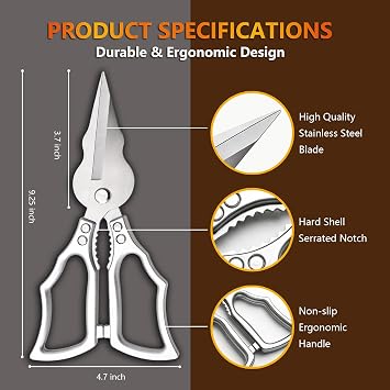 Kitchen Shears Heavy Duty, Stainless Steel Kitchen Scissors