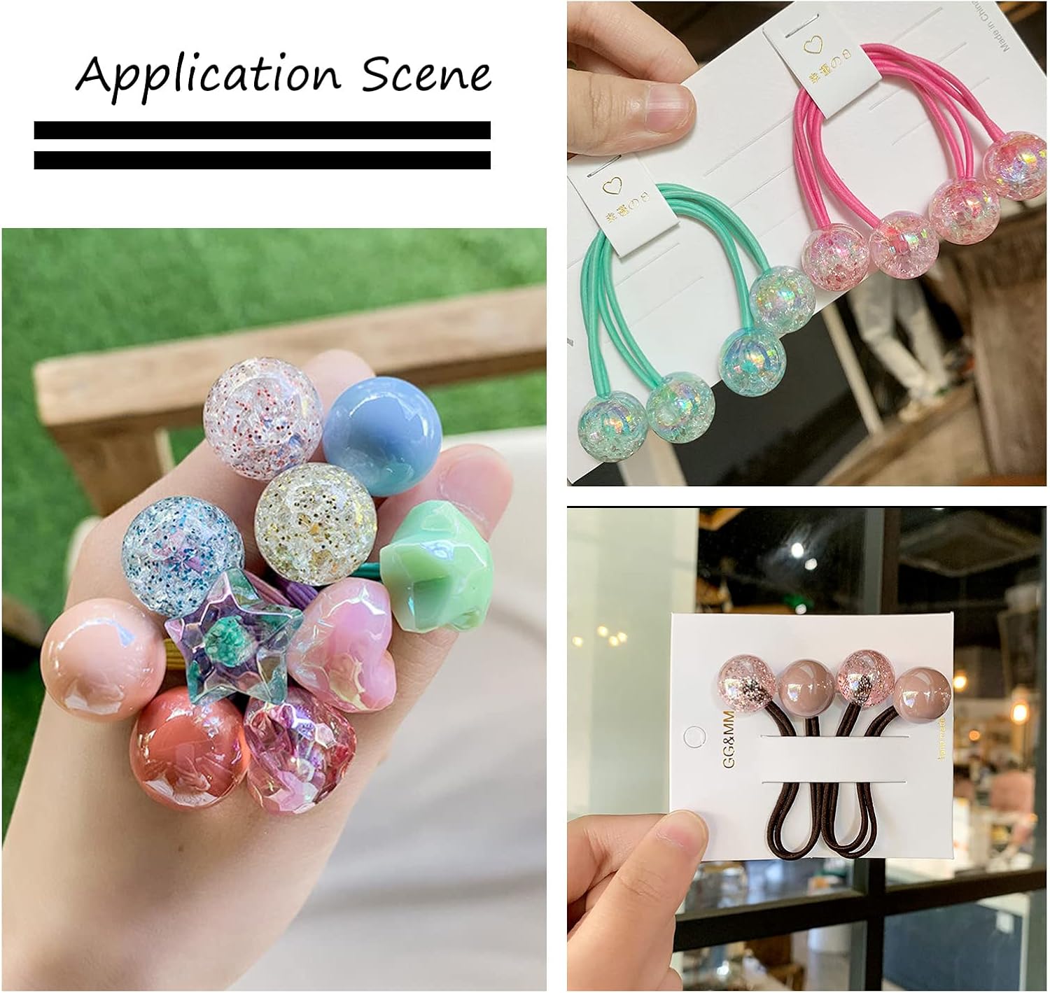 Cheriswelry 100pcs 20mm Crystal AB Acrylic Round Chunky Bubblegum Ball Beads with Glitter Powder Loose Gumball Spacer Beads for Bracelet Necklace Jewelry Making DIY Craft