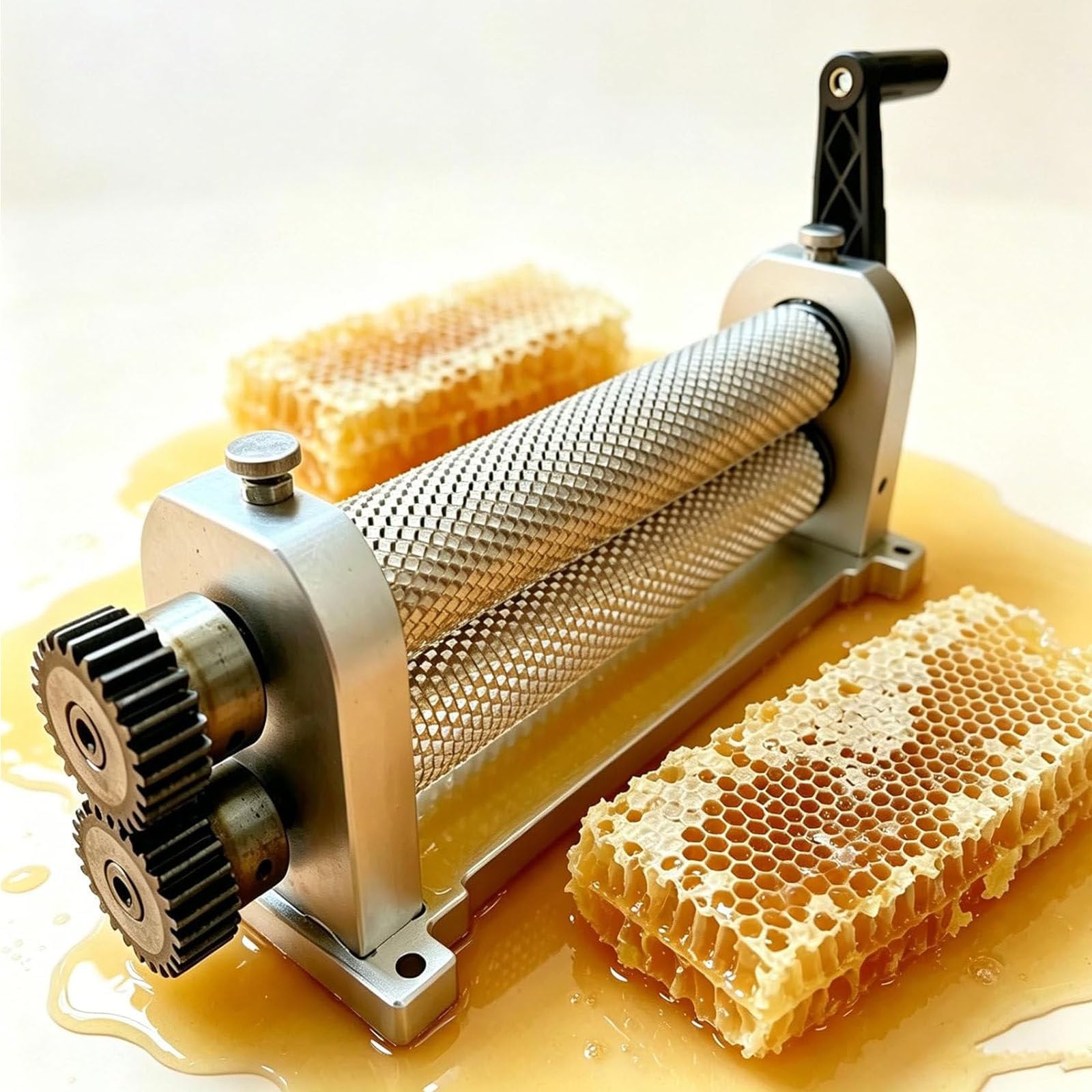 ZXSYYDS 280mm Bee Wax Sheet Roller Mills Machine,Manual Beeswax Comb Foundation Roller Mill Machine,Aluminum Alloy,Portable Bee Wax Press,Beekeeping Tools for Producing Honeycomb 5.4mm