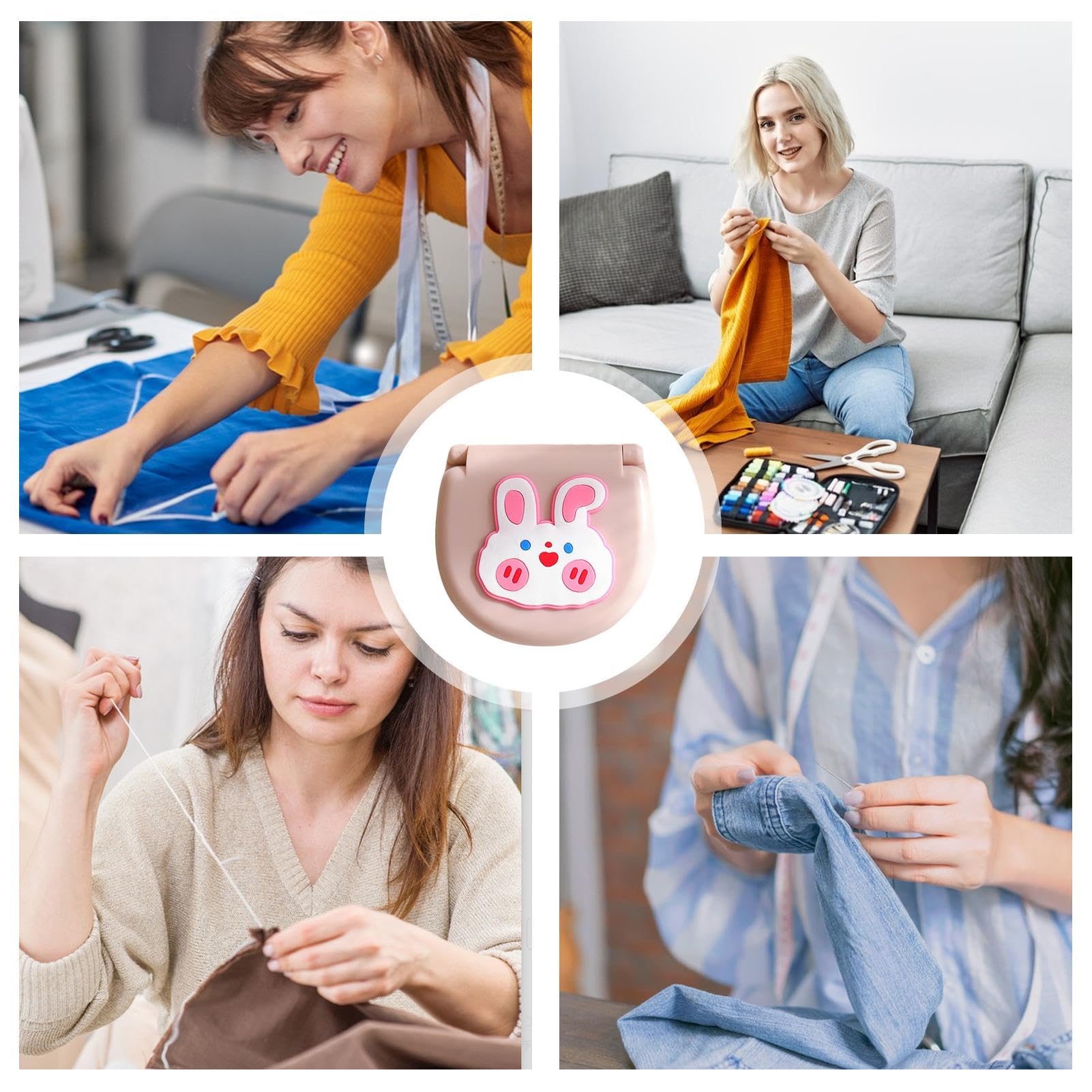 Kit De Réparation Couture Portable - Petite Boîte à Outils Avec Aiguilles, Ciseaux, Boutons - 7x6,5 Cm - Idéal Voyage, Camping - 5