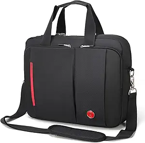 Omnpak 15.6 inch Laptop Briefcase with Combination Lock, Anti Theft Notary Bag Locking Laptop Bag Water-Repellent Shoulder Messenger Bag for Men Women