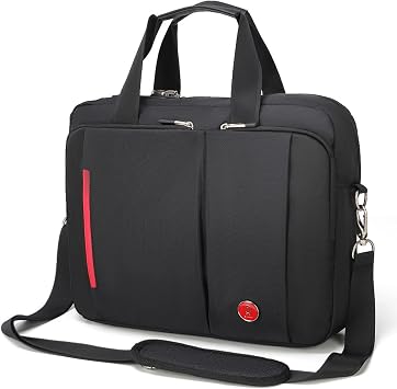Omnpak 15.6 inch Laptop Briefcase with Combination Lock,Anti Theft Notary Bag Locking Laptop Bag Water-Repellent Shoulder Messenger Bag for Men Women