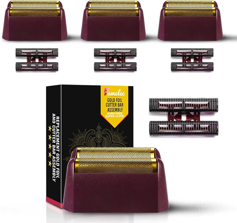 Película e lâmina de reposição FAMELEC para barbeador Wahl 5 Star Series Finale, compatível com 7043-100 e 7031-100, pacote com 4