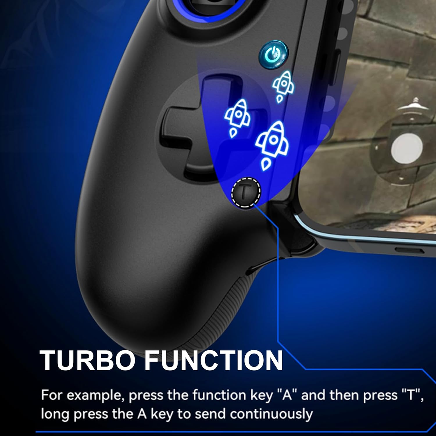 Phone Controller for iPhone, iPad, Android Phone, Tablet, PC, Switch 2, Mobile Game Controller with Hall Trigger, Turbo, Programming, Vibration, Wireless Handheld Gamepad Play Streaming, Cloud Gaming