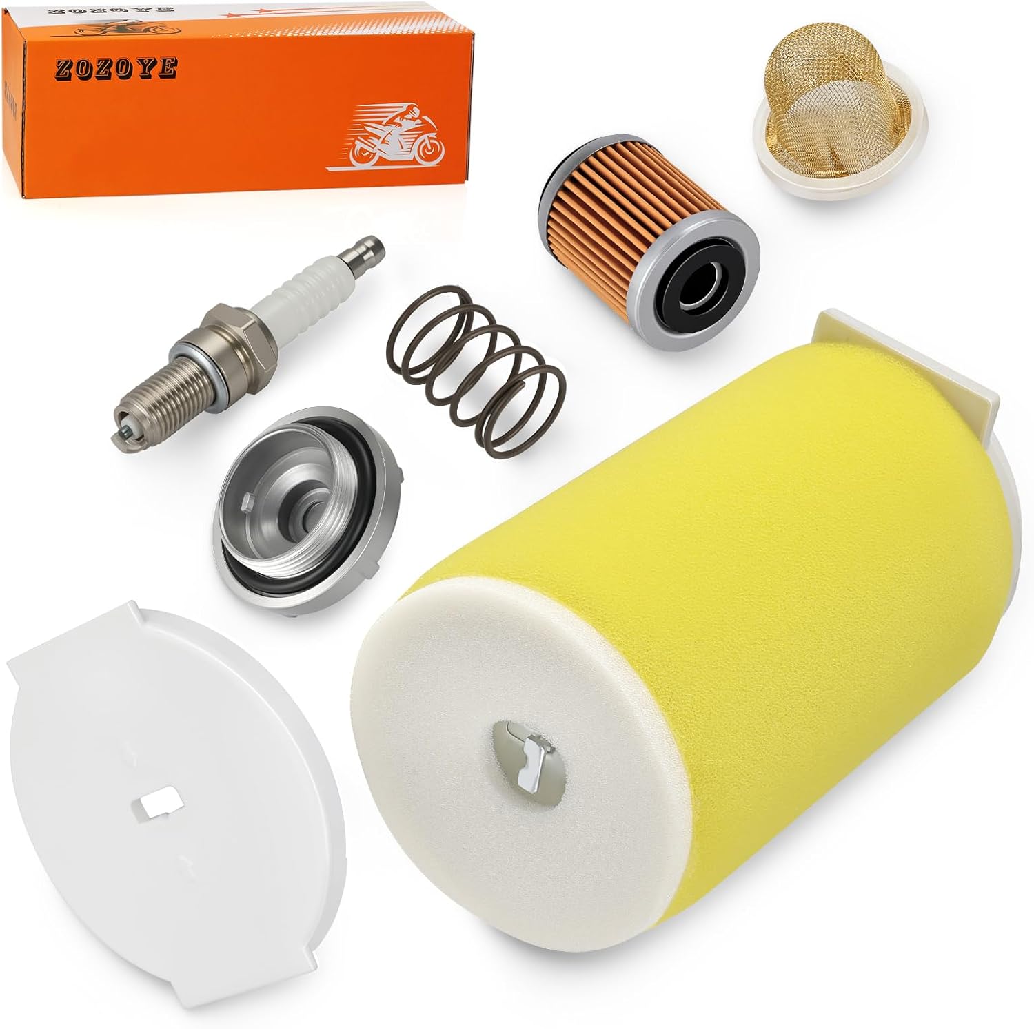 Air Filter Cage Guide End Cap kit w/Fuel Filter + Drain Plug Oil Strainer Spring Kit For Yamaha Big Bear Moto-4 Kodiak 250 350 400 YFM350 YFM400F 1987-1999