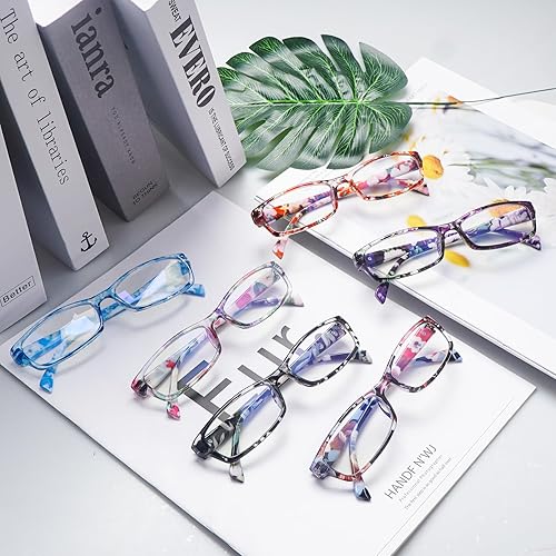 Miniatura 2 de CLASAGA Lentes de lectura para mujer, con bloqueo de luz azul, para lectura de computadora, patrón impreso, elegantes anteojos