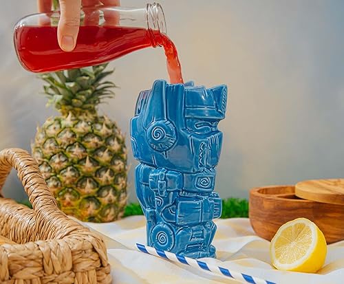 Miniatura 5 de Geeki Tikis Transformers Optimus Prime - Taza de cerámica de 18 onzas, color azul, talla única
