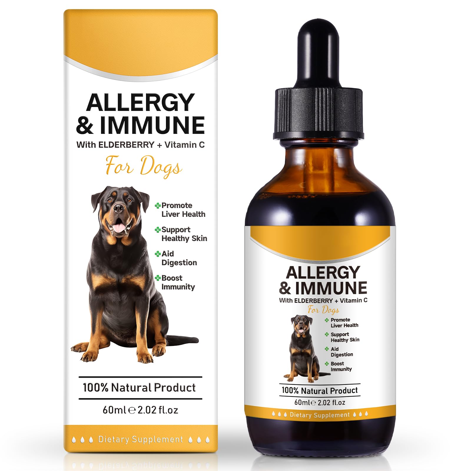 Allergy Relief Drops for Dogs,Allergy and Immune,Immune Support Supplement,Dog Supplement,Natural Pet Supplement for Dog Allergy Relief with Turmeric