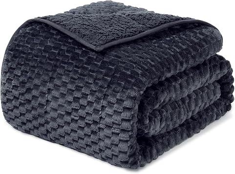 Drewin Weighted Blanket for Adults Queen Size 15lbs, Soft Cozy Turtleback Sherpa Weighted Blankets for Sleeping and Calming, Thick Bed Blanket for Couch Bed, 60 x 80 inches, Dark Grey
