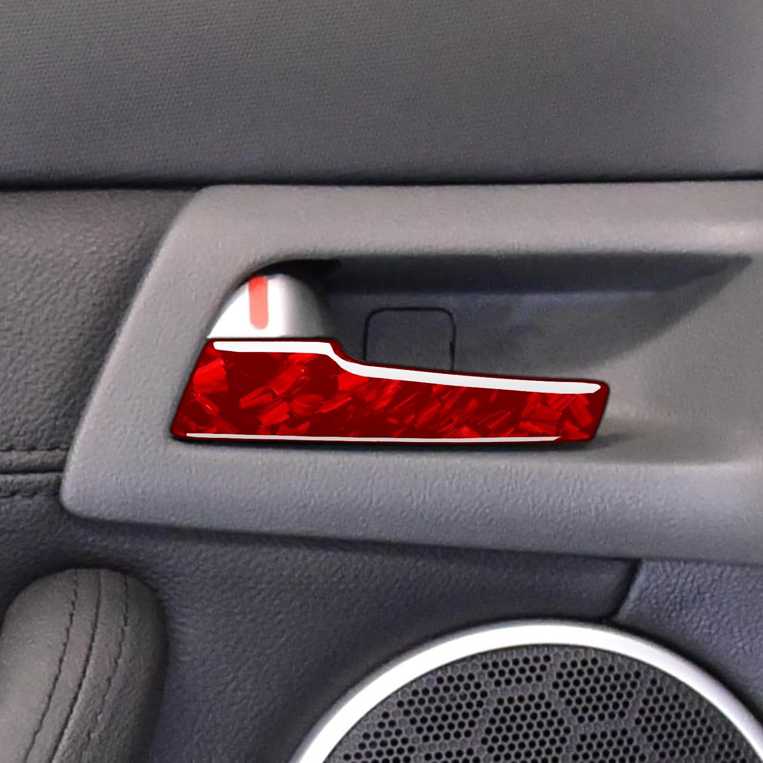 Car Inner Door Handle Switch Decal Sticker Red Real Forged Carbon Fiber Interior Decor Compatible with Pontiac G8 2008 2009/Holden Commodore 2006 2007 2008 2009 2010 2011 2012 Accessories Trim 4pcs