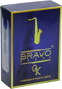 Bravo BR-TS20 Synthetic Reeds for Tenor Saxophone, Strength 2.0 Box of 5