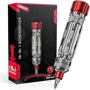 JOREST 19 in 1 Multibit Screwdriver Set, Magnetic Multitool Screwdriver with Torx Phillips Flathead Hex Square, Repair Tool Kit for Home Electronics Furintures