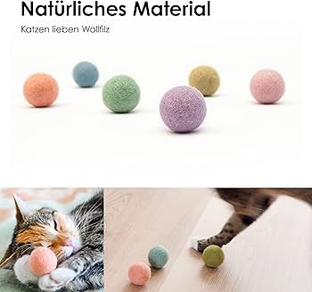 Yicenmy Filzbälle Für Katzen - 15 Stück Bunte Wollbälle Mit Aufbewahrungstasche