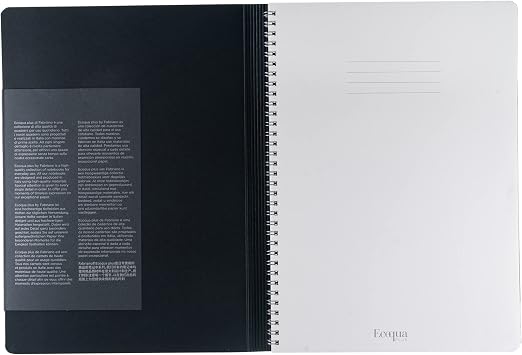 Fabriano Ecoqua Plus Hidden Spiral-Bound Notebook, 8.3 x 11.7, A4, Dotted, Black